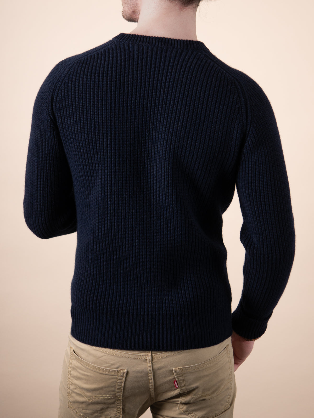 RIBBED SWEATER&lt;br&gt;NAVY