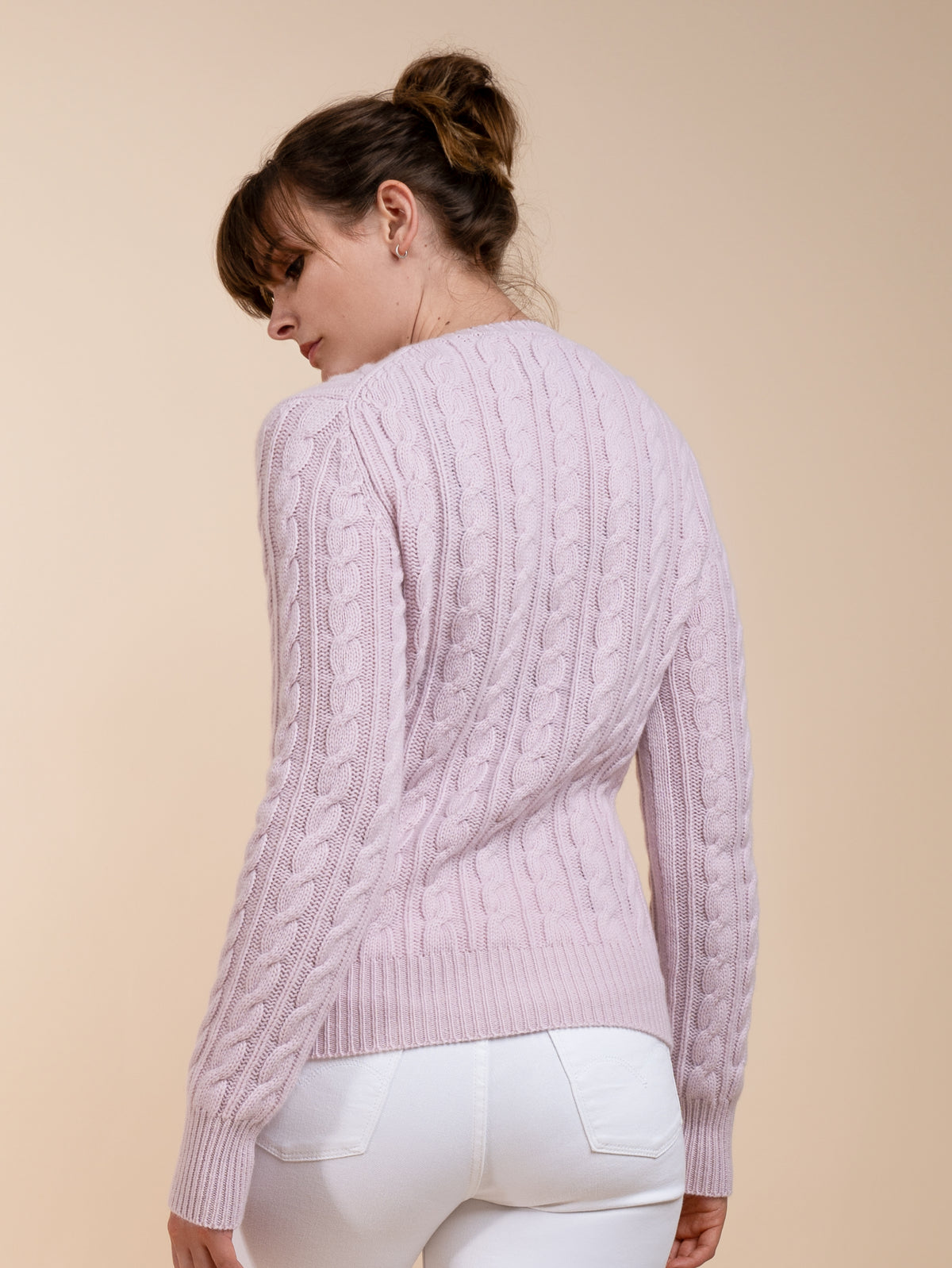 THE CABLEKNIT CREW&lt;br&gt;SOFT PINK