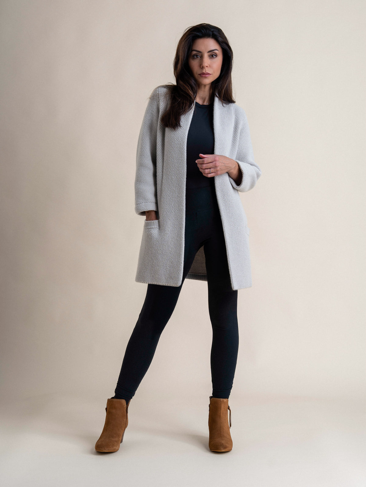 EDGE TO EDGE CARDIGAN&lt;br&gt;SNOW