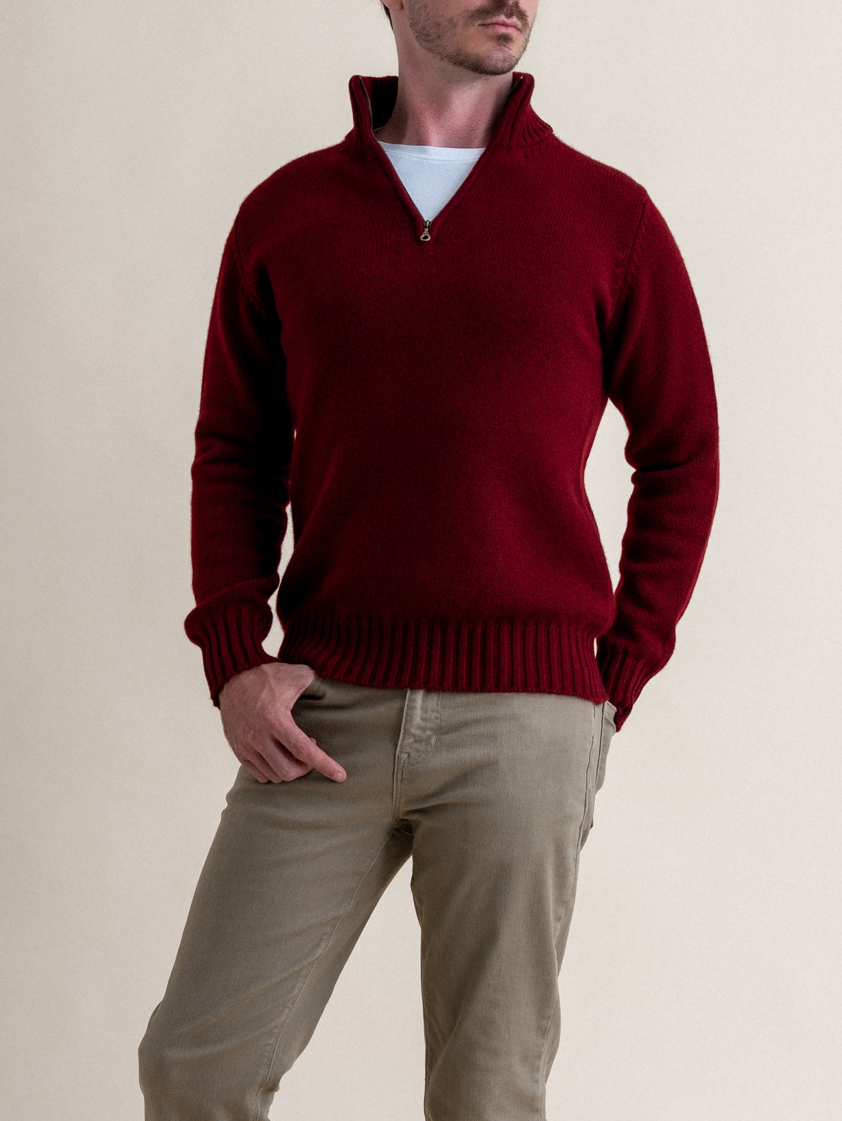QUARTER ZIP&lt;br&gt;BURGUNDY
