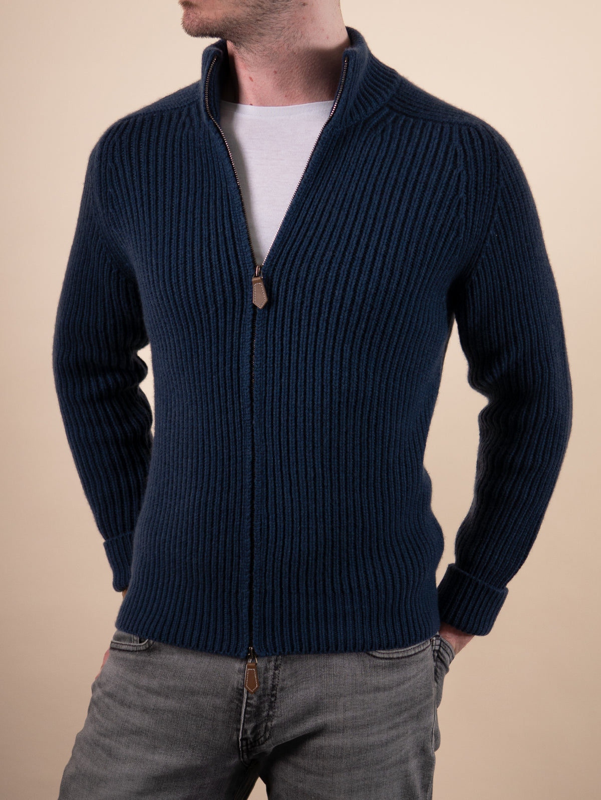 FULL ZIP CARDIGAN&lt;br&gt;FRENCH NAVY