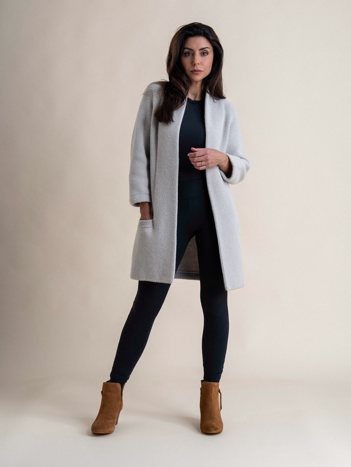 EDGE TO EDGE CARDIGAN&lt;br&gt;SNOW