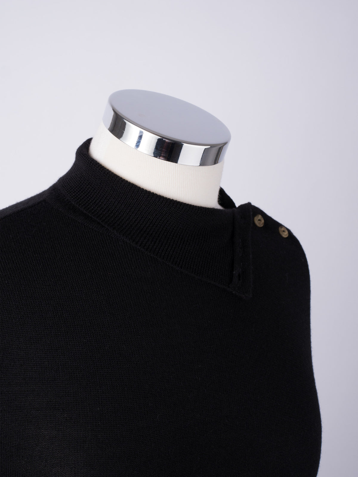 Button Neck Jumper - Black