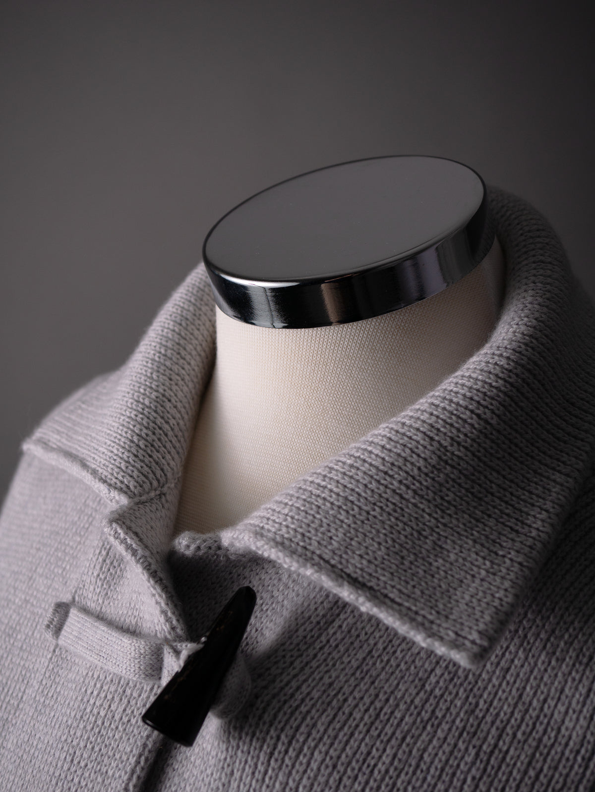 Ladies Cashmere Duffle Coat in Light Grey. 100% cashmere handmade under the Royal Warrant in the UK. This is Cashmere at it&#39;s finest. 