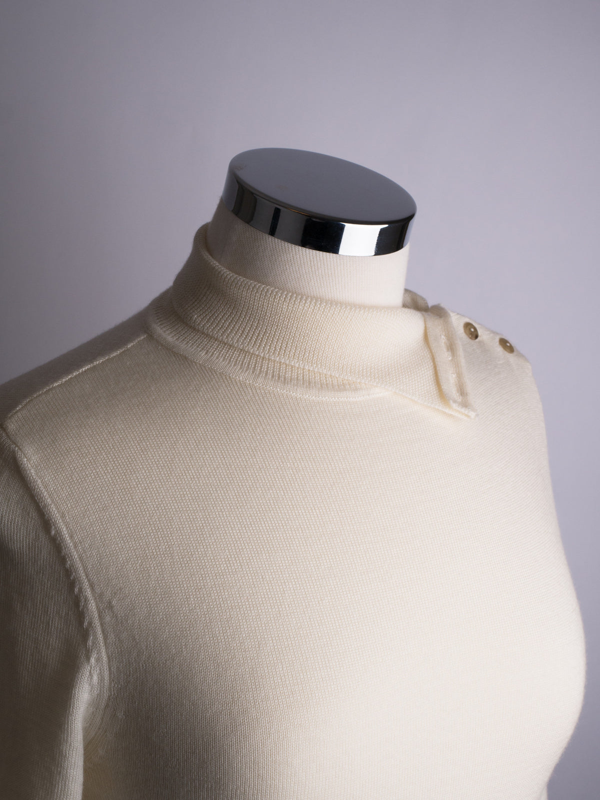 Button Neck Jumper - Cream