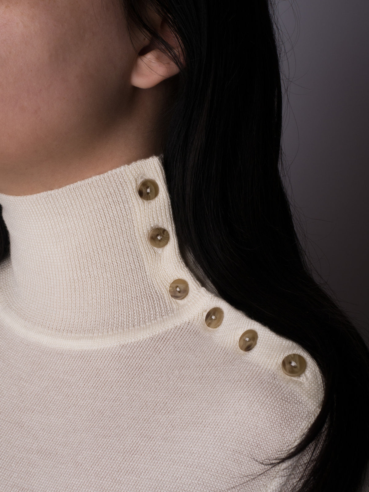 Button Neck Jumper - Cream