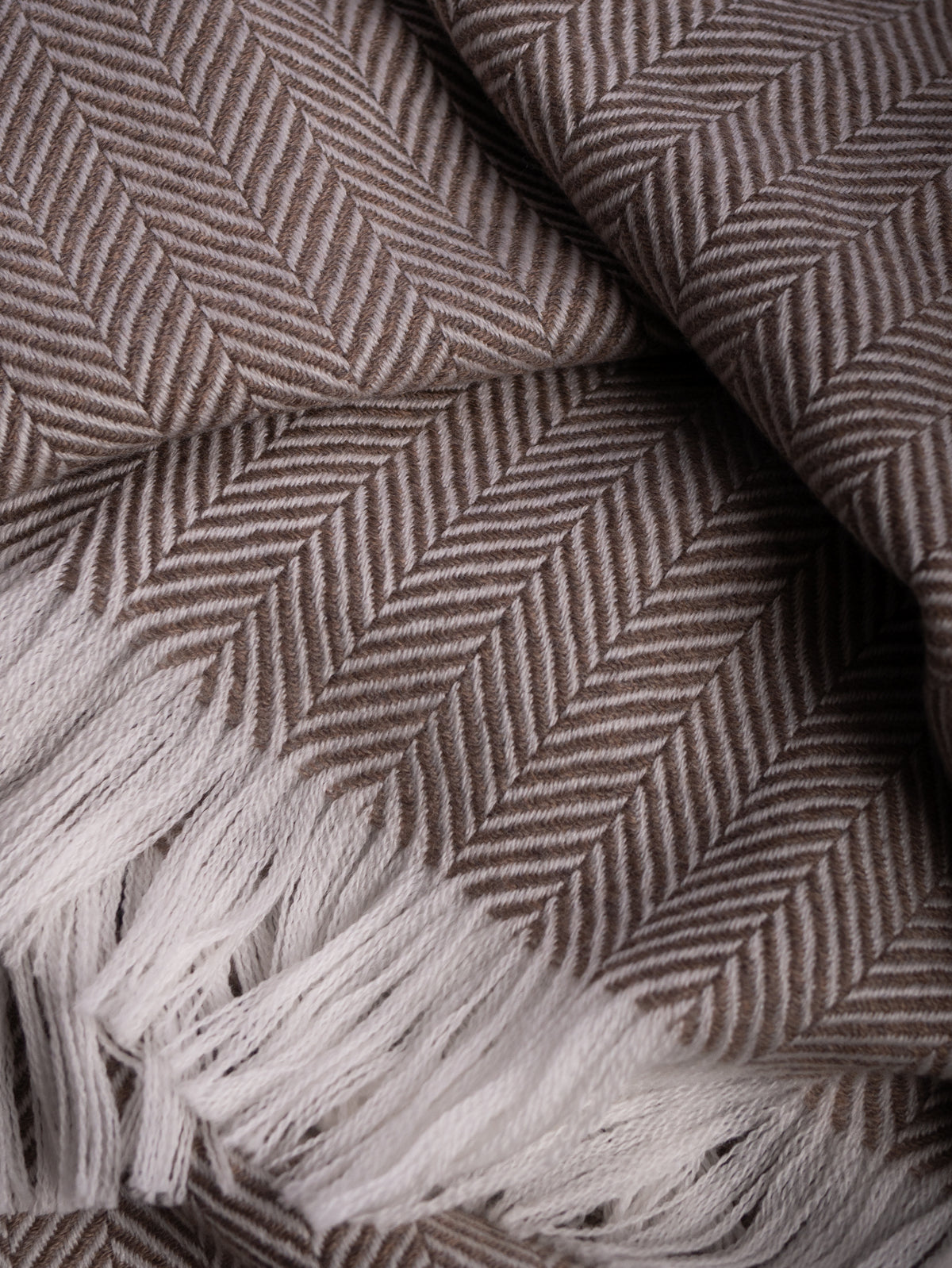 HERRINGBONE SCARF &lt;br&gt; MUSHROOM